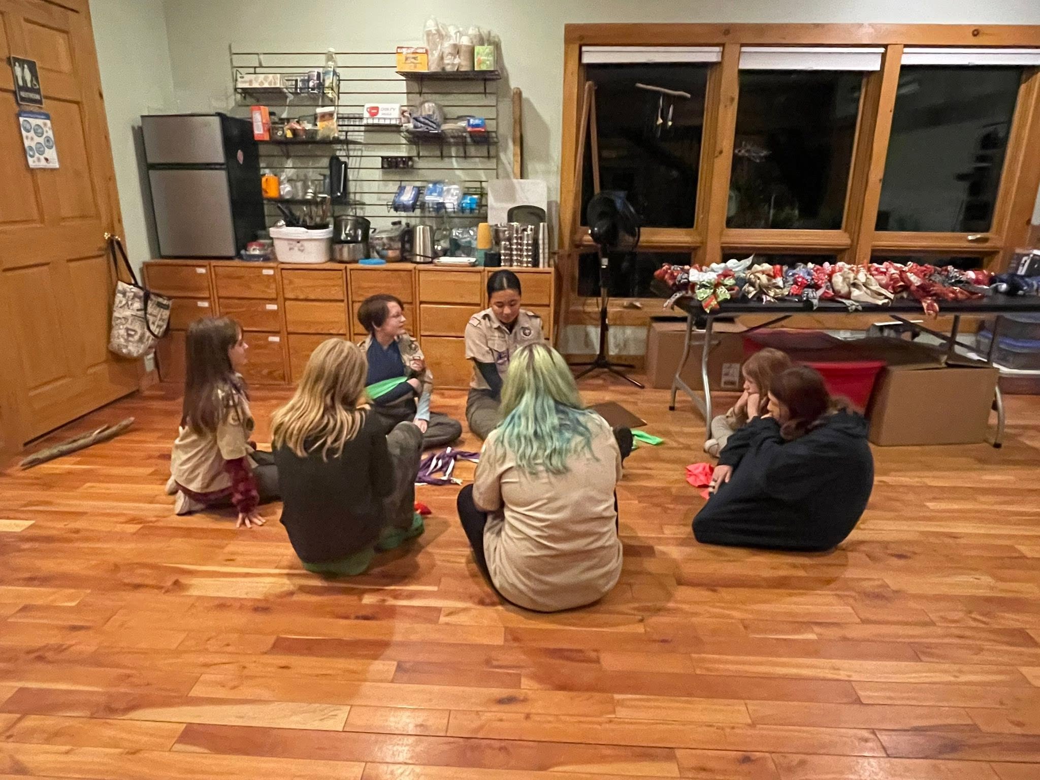 Troop 33 Scouts leading a group activity together